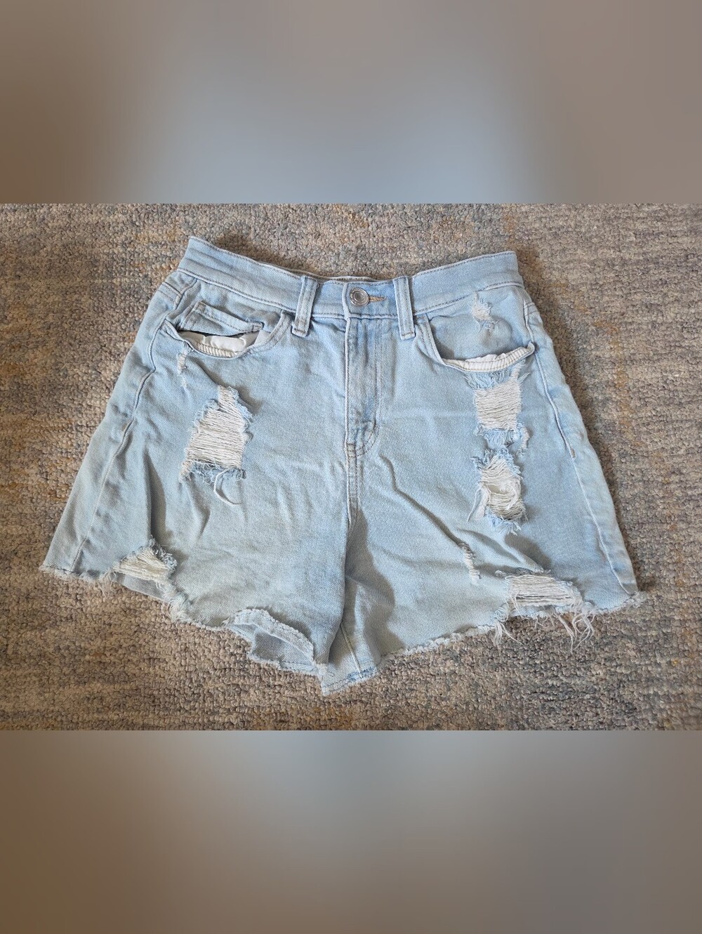 SO Light Blue Distressed Denim Jean Shorts